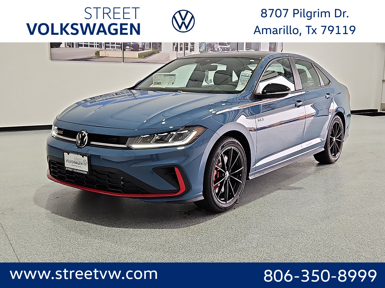 Monterey Blue Pearl W/Deep Black Roof 2026 Volkswagen Jetta GLI Sedan Front-Wheel Drive 7-Speed Dual Clutch