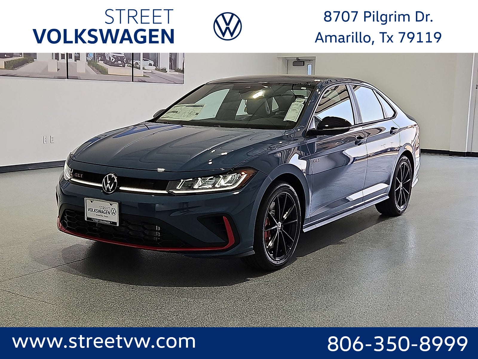 Monterey Blue Pearl W/Deep Black Roof 2026 Volkswagen Jetta GLI Sedan Front-Wheel Drive 7-Speed Dual Clutch