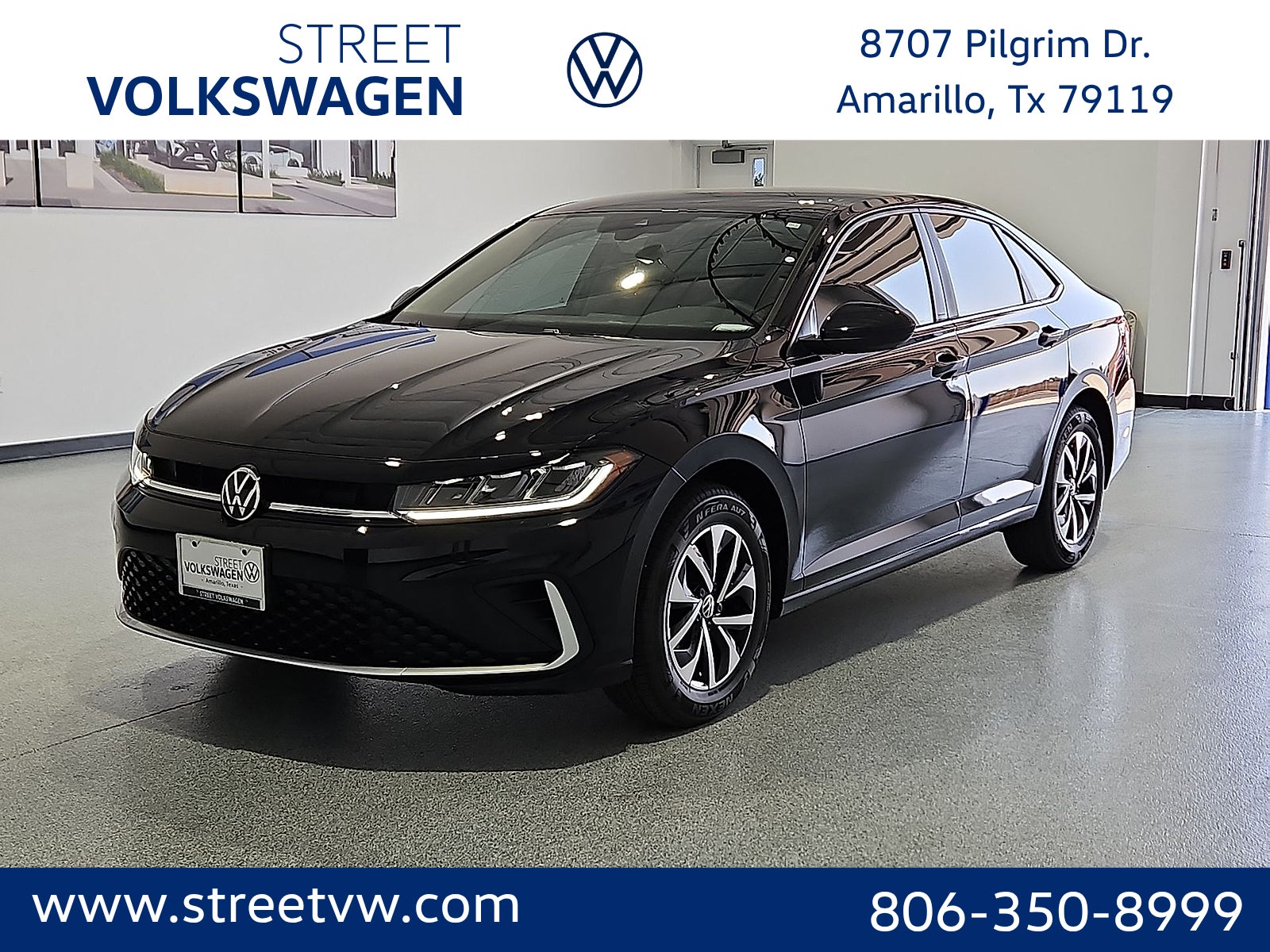 Deep Black Pearl 2026 Volkswagen Jetta Sedan Front-Wheel Drive Automatic
