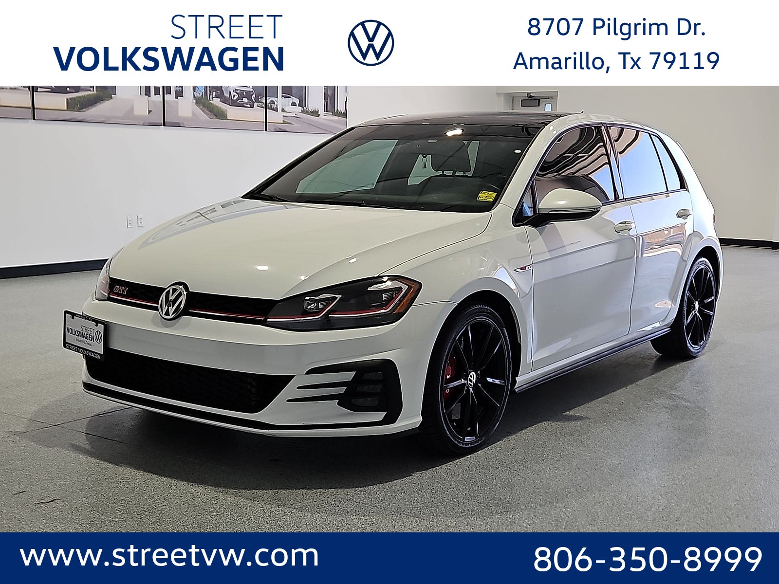 Pure White 2020 Volkswagen Golf GTI 2.0T S 4-Door FWD Hatchback Front-Wheel Drive Automatic