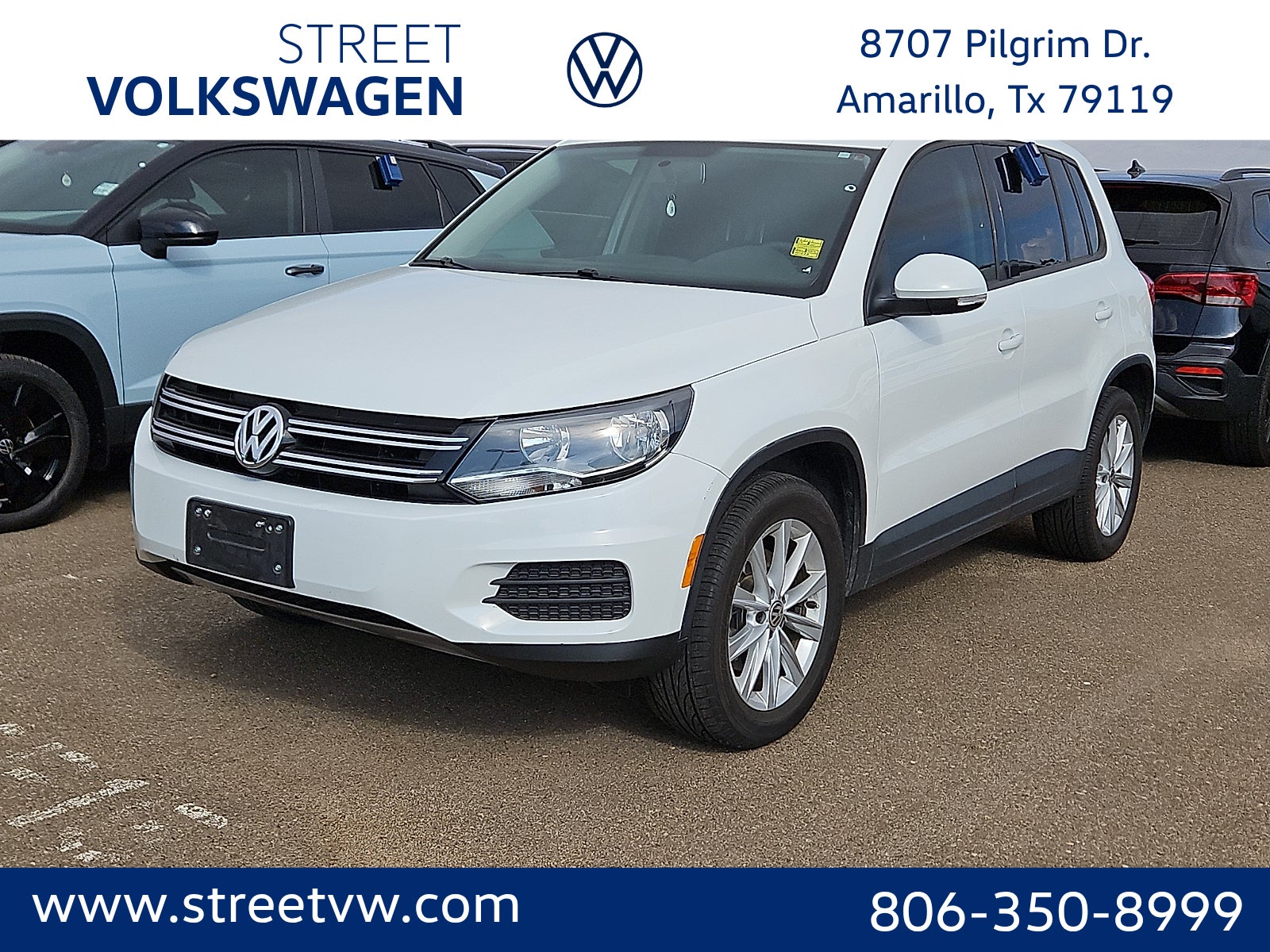 Pure White 2017 Volkswagen Tiguan SUV / Crossover All-Wheel Drive 6-Speed Automatic