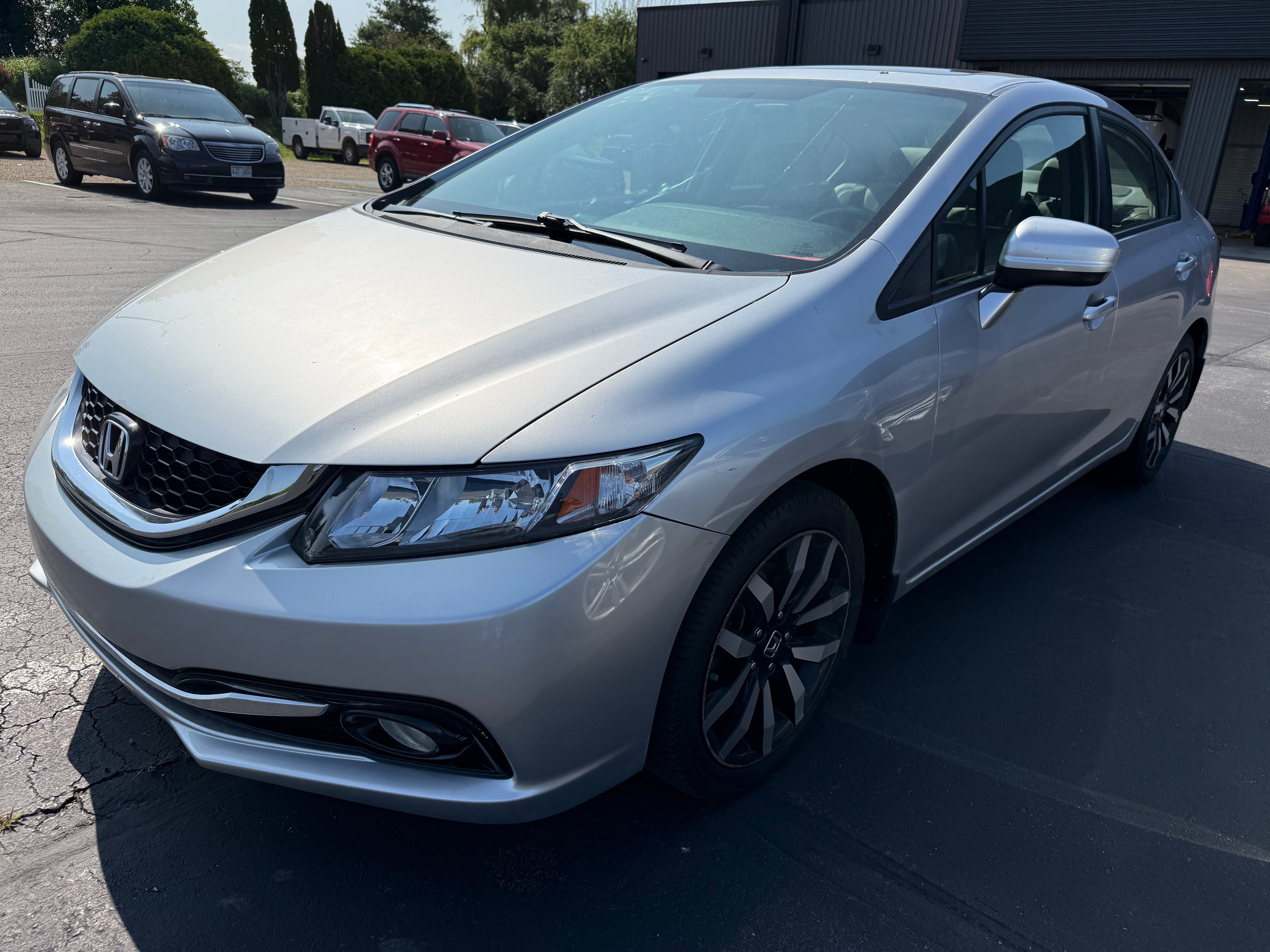 Silver 2015 Honda Civic Sedan Front-Wheel Drive Continuously Variable Transmission
