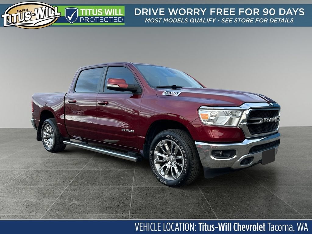 Red 2021 RAM 1500 Pickup Truck Four-Wheel Drive 8-Speed Automatic
