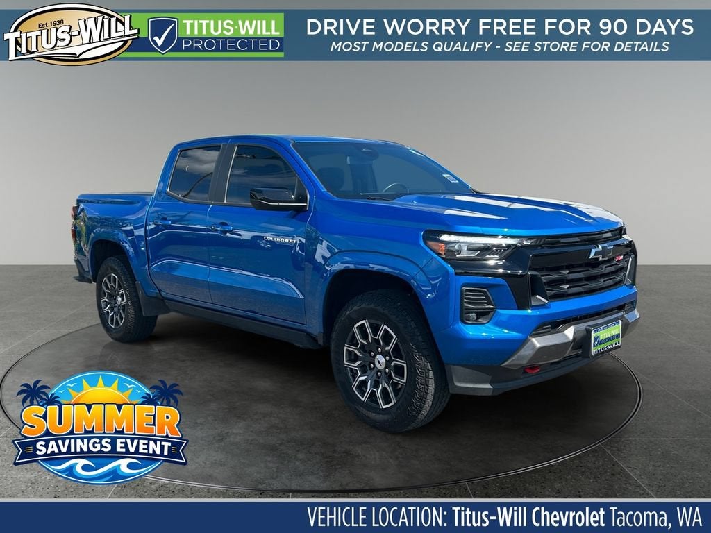 Glacier Blue Metallic 2024 Chevrolet Colorado Pickup Truck Four-Wheel Drive Automatic