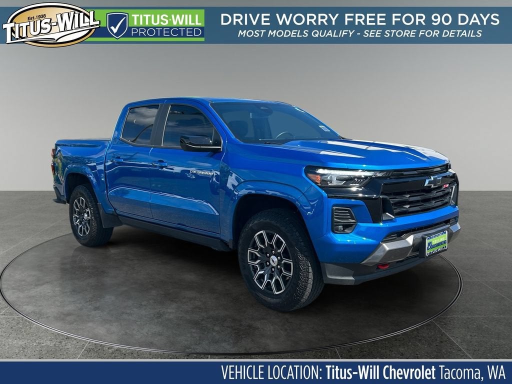 Glacier Blue Metallic 2024 Chevrolet Colorado Pickup Truck Four-Wheel Drive Automatic