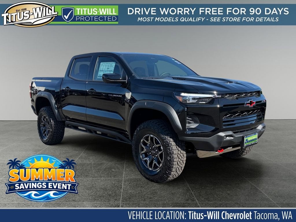 Black 2026 Chevrolet Colorado ZR2 Crew Cab 4WD Pickup Truck Four-Wheel Drive Automatic