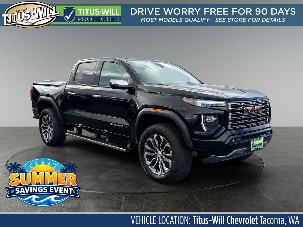 Onyx Black 2023 GMC Canyon Denali Crew Cab 4WD Pickup Truck Four-Wheel Drive Automatic