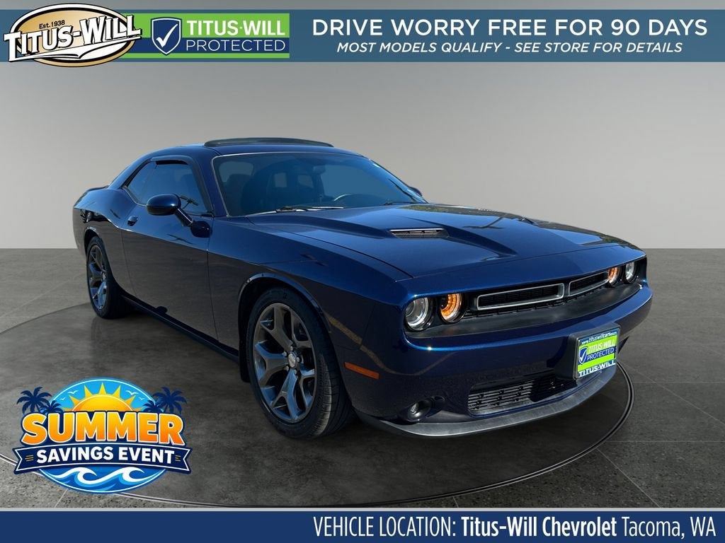Blue 2015 Dodge Challenger Coupe Rear-Wheel Drive Automatic