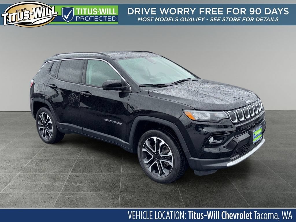 Black 2022 Jeep Compass SUV / Crossover Four-Wheel Drive 9-Speed Automatic