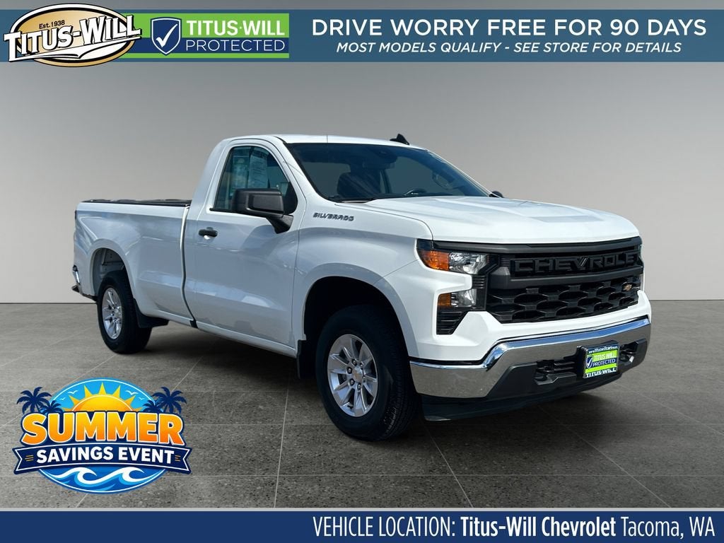 Summit White 2025 Chevrolet Silverado 1500 Pickup Truck 4X2 Automatic