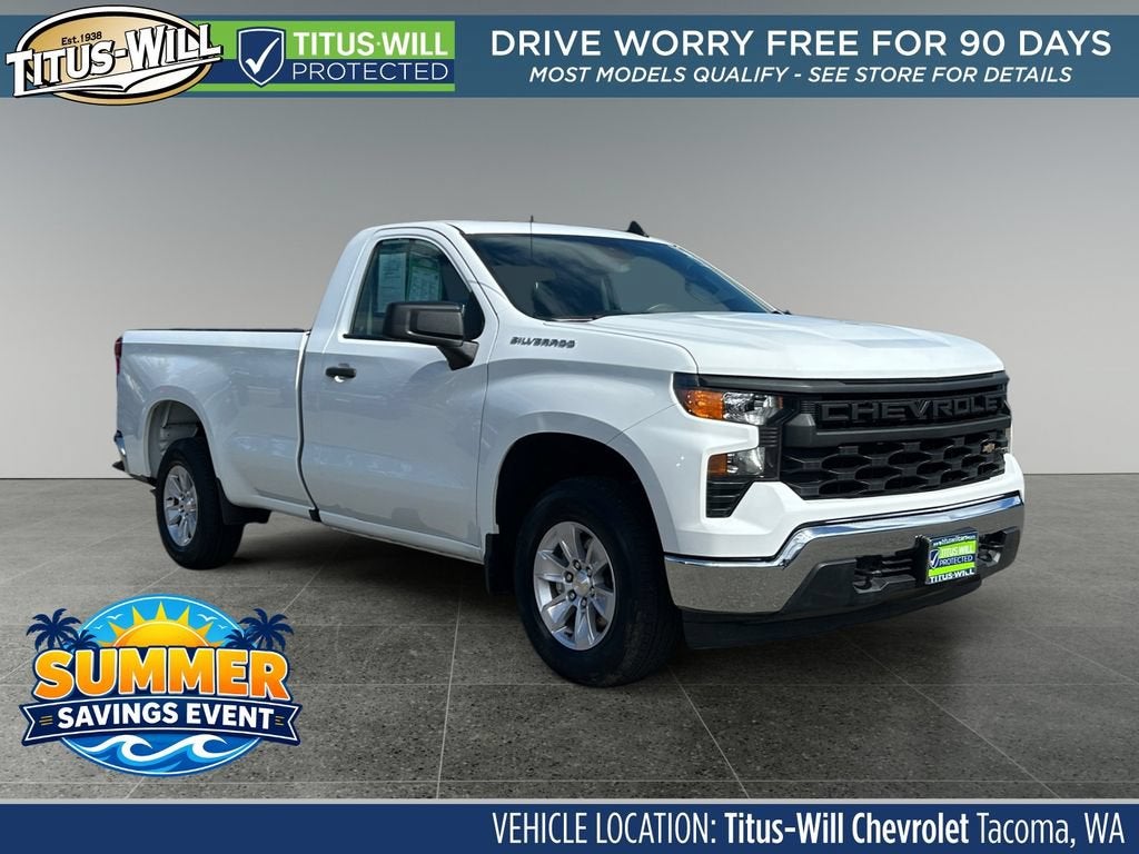 Summit White 2025 Chevrolet Silverado 1500 Pickup Truck 4X2 Automatic