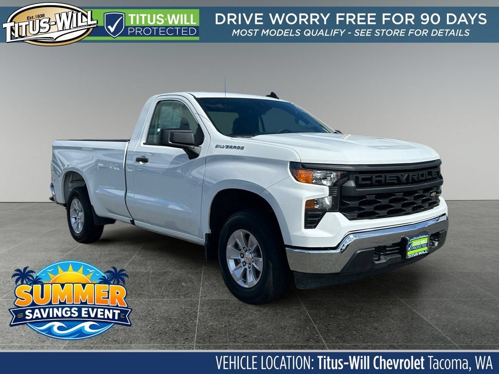 Summit White 2025 Chevrolet Silverado 1500 Pickup Truck 4X2 Automatic