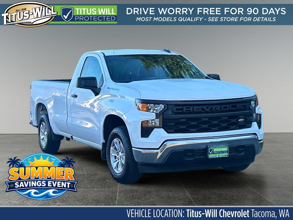 Summit White 2025 Chevrolet Silverado 1500 Pickup Truck 4X2 Automatic