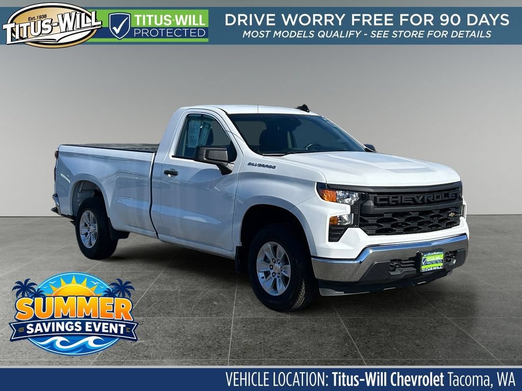 Summit White 2025 Chevrolet Silverado 1500 Pickup Truck 4X2 Automatic