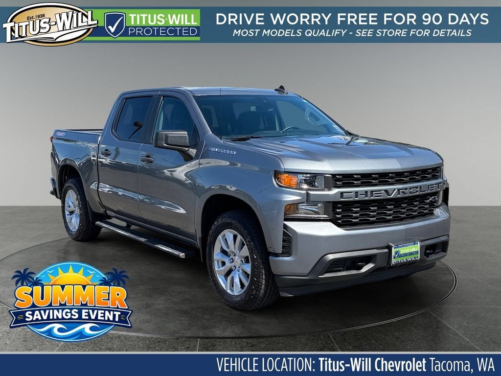 Gray (Satin Steel Metallic) 2021 Chevrolet Silverado 1500 Pickup Truck Four-Wheel Drive Automatic