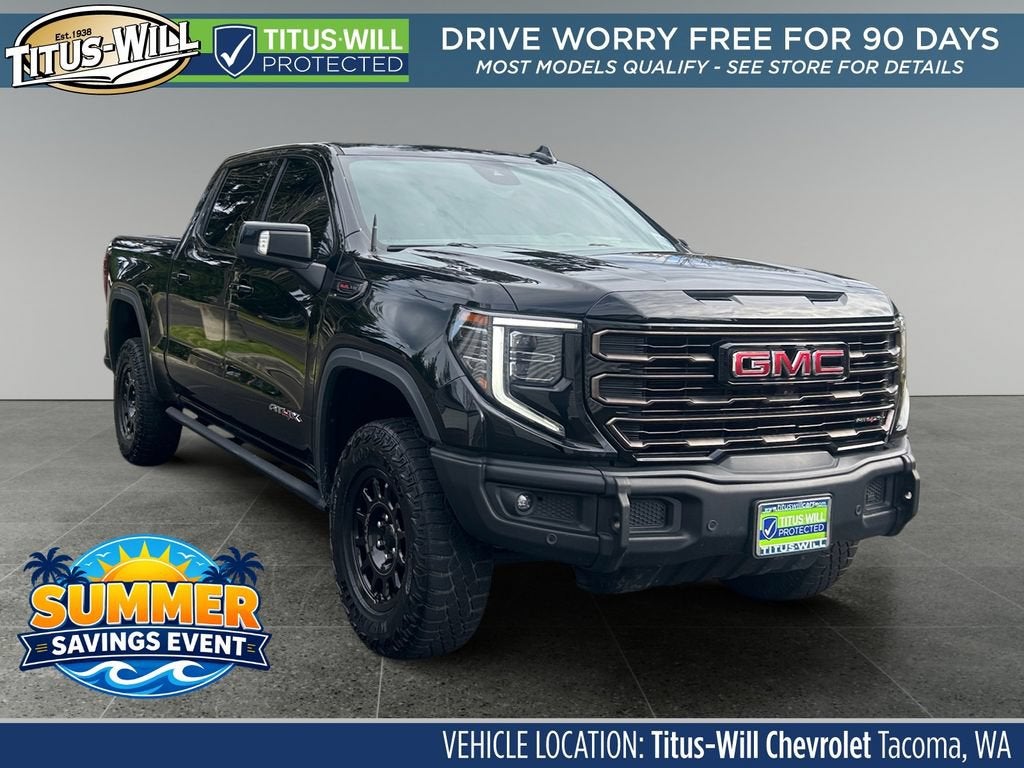 Onyx Black 2023 GMC Sierra 1500 AT4X Crew Cab 4WD Pickup Truck Four-Wheel Drive Automatic