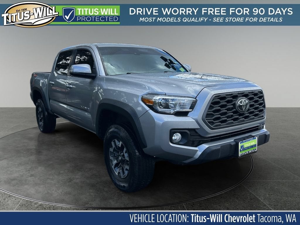 Silver 2021 Toyota Tacoma Pickup Truck Four-Wheel Drive Automatic