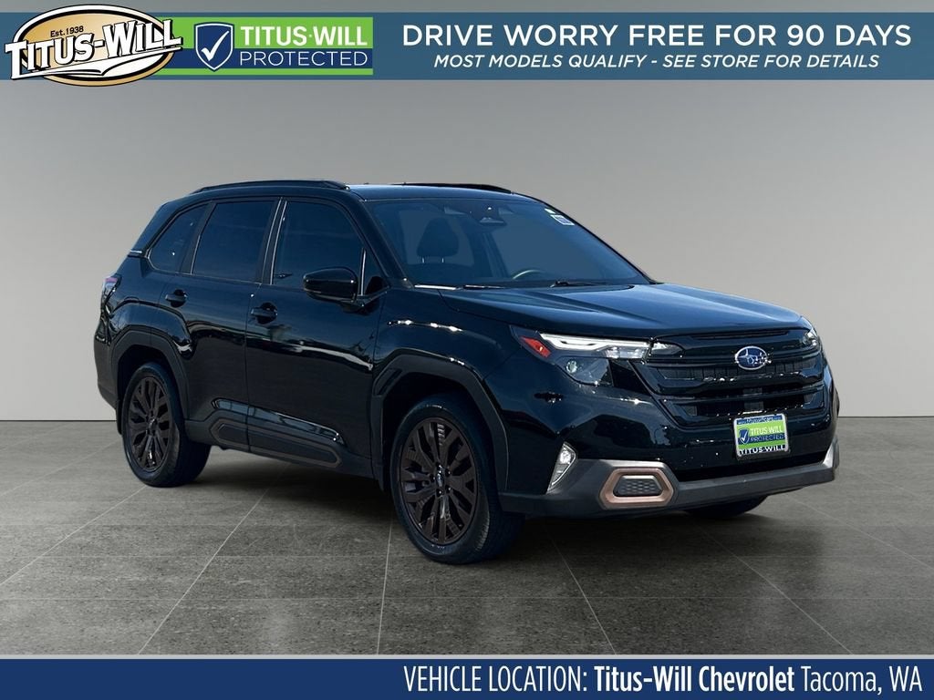 Black 2025 Subaru Forester SUV / Crossover All-Wheel Drive Continuously Variable Transmission