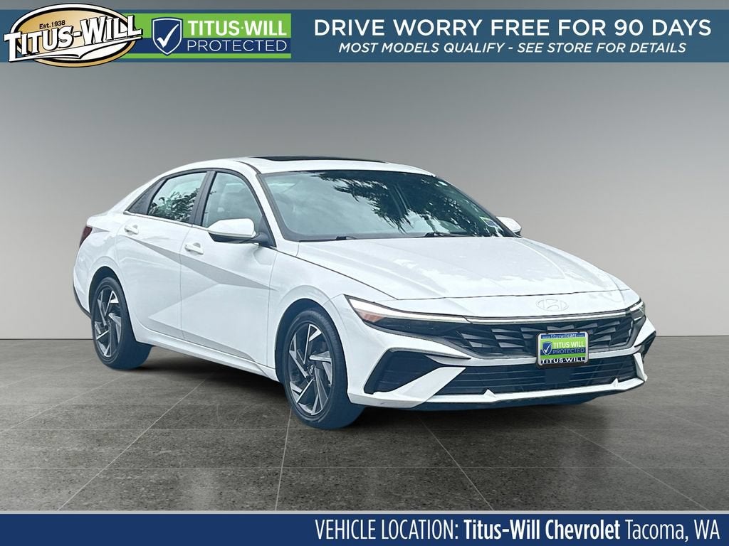 White 2025 Hyundai Elantra Sedan Front-Wheel Drive Continuously Variable Transmission