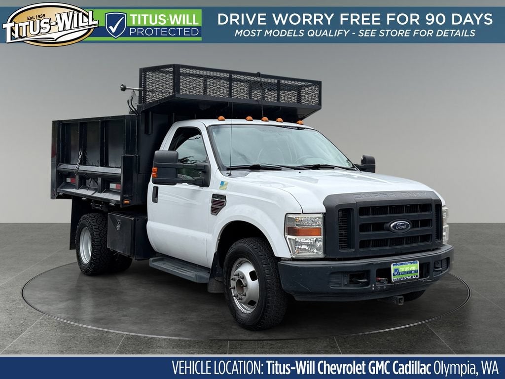 White 2009 Ford F-350 Super Duty Chassis Pickup Truck 4X2 
