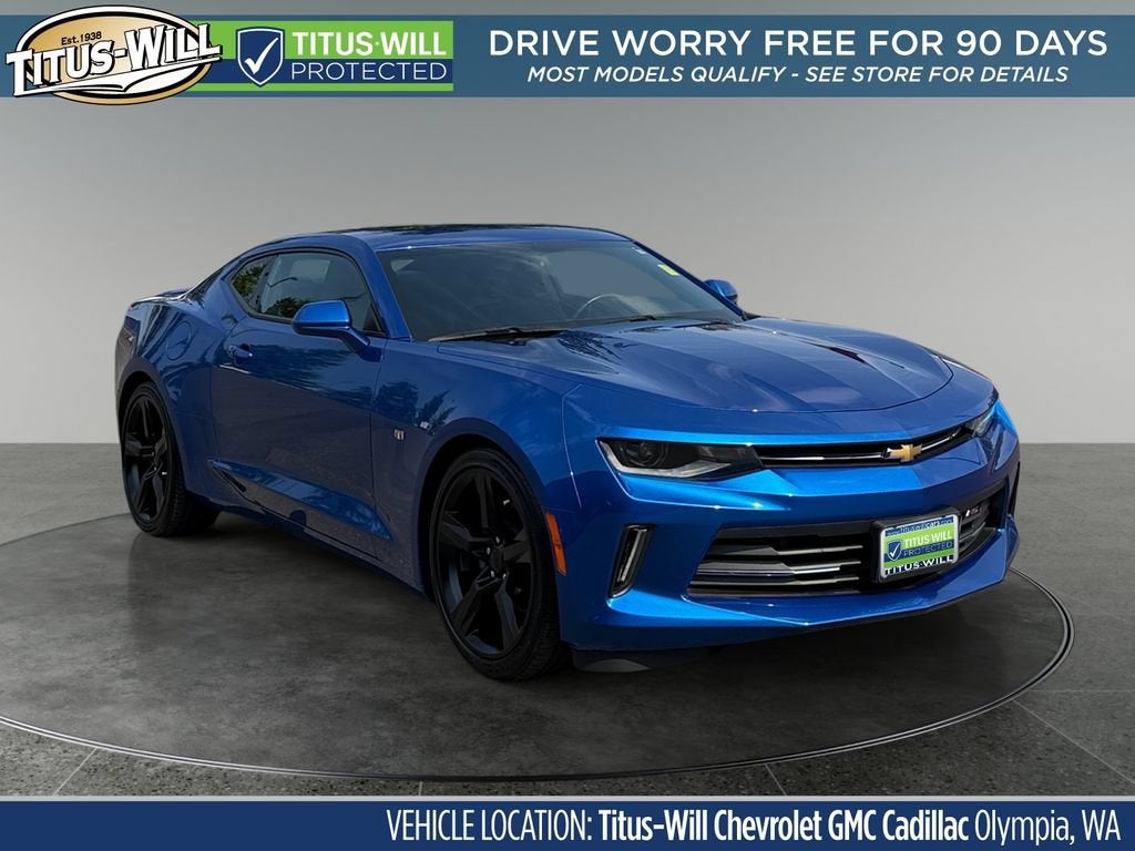Blue 2018 Chevrolet Camaro Coupe Rear-Wheel Drive Automatic
