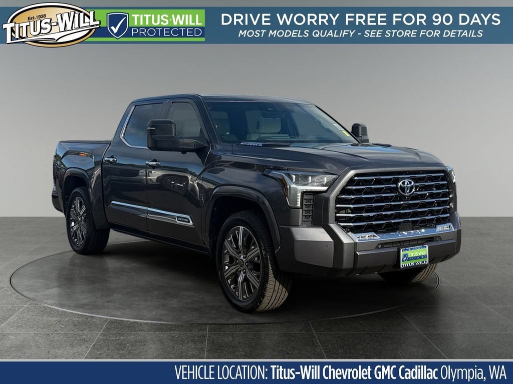 Gray 2024 Toyota Tundra Hybrid Pickup Truck Four-Wheel Drive 