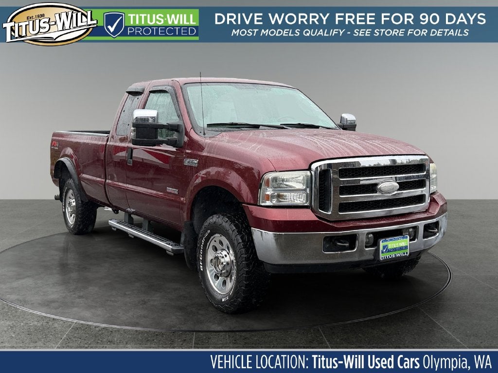 Red (Maroon) 2006 Ford F-250 Super Duty Pickup Truck Four-Wheel Drive 5-Speed Automatic Overdrive