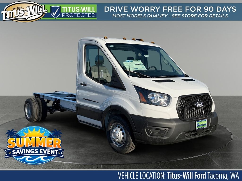 Oxford White 2026 Ford Transit Chassis 350 HD 11000 GVWR 156 DRW RWD Van Rear-Wheel Drive 