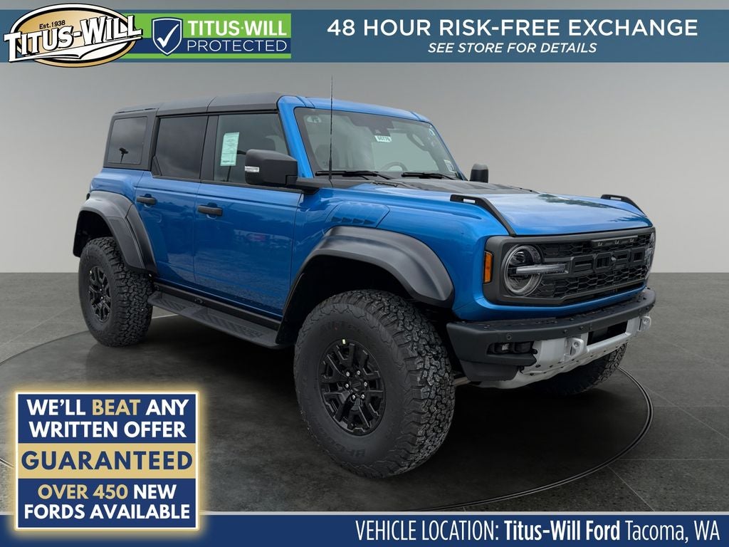 Blue Metallic 2026 Ford Bronco Raptor SUV / Crossover Four-Wheel Drive Automatic