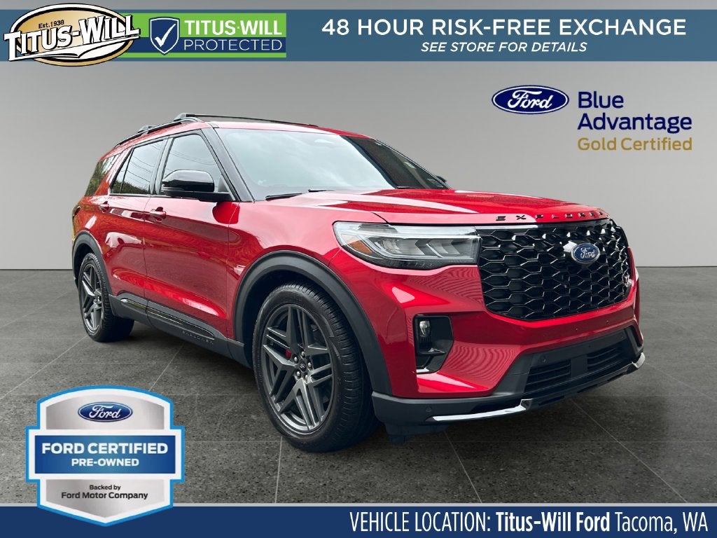 Red Metallic 2025 Ford Explorer SUV / Crossover All-Wheel Drive Automatic