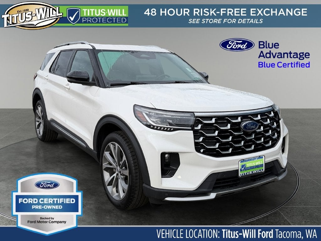 White Metallic 2025 Ford Explorer SUV / Crossover All-Wheel Drive Automatic