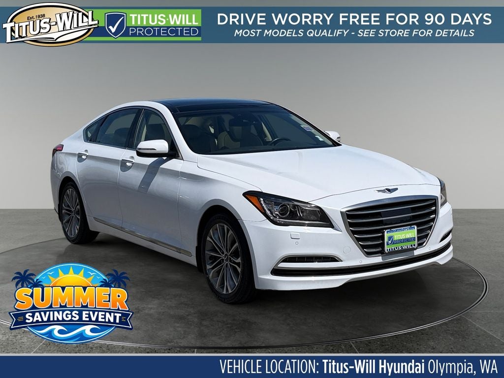 Casablanca White 2015 Hyundai Genesis Sedan Rear-Wheel Drive 8-Speed Automatic