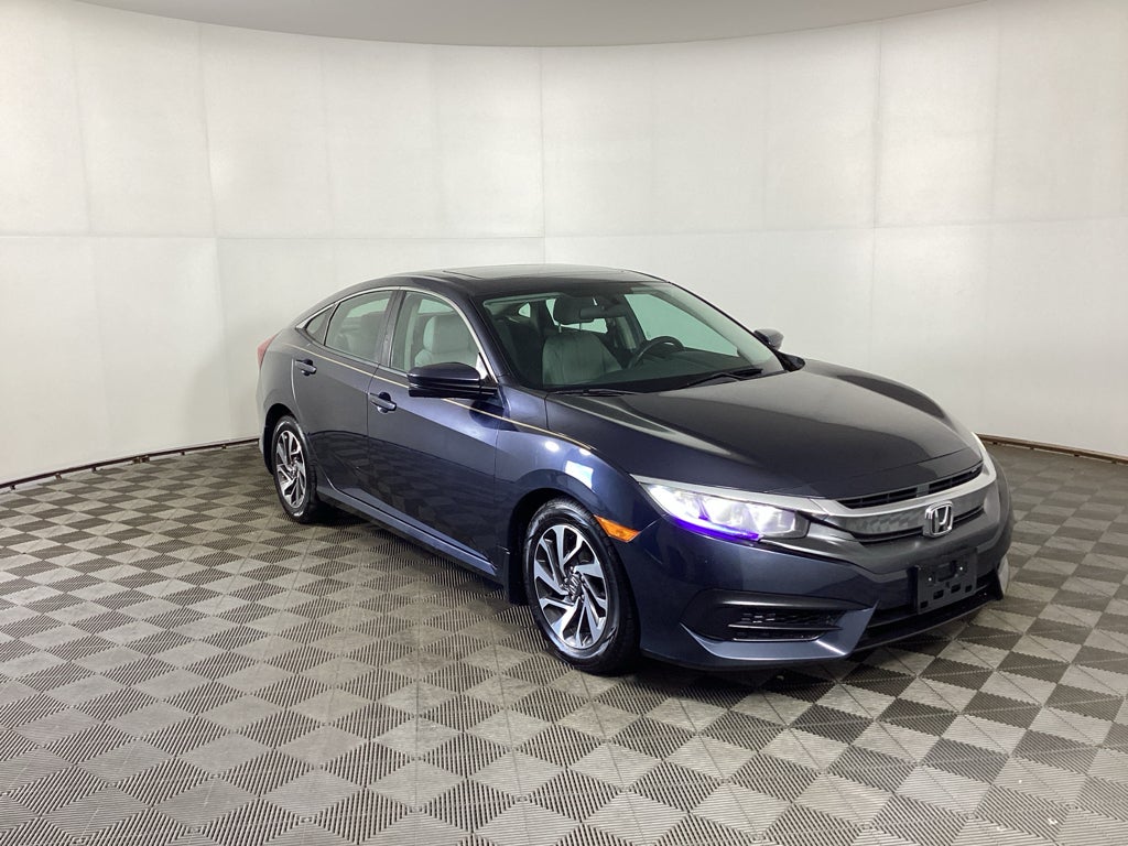 Aegean Blue Metallic 2016 Honda Civic Sedan Front-Wheel Drive Continuously Variable Transmission