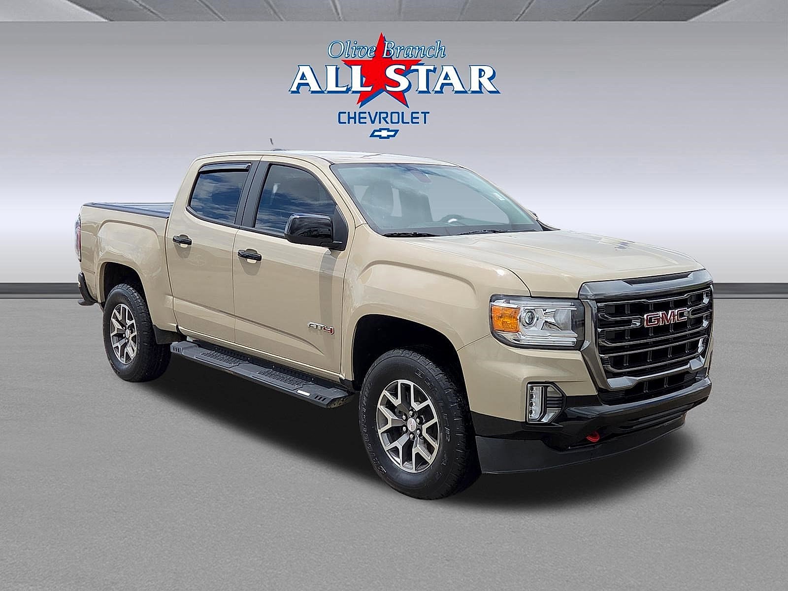 Desert Sand Metallic 2022 GMC Canyon Pickup Truck Four-Wheel Drive Automatic