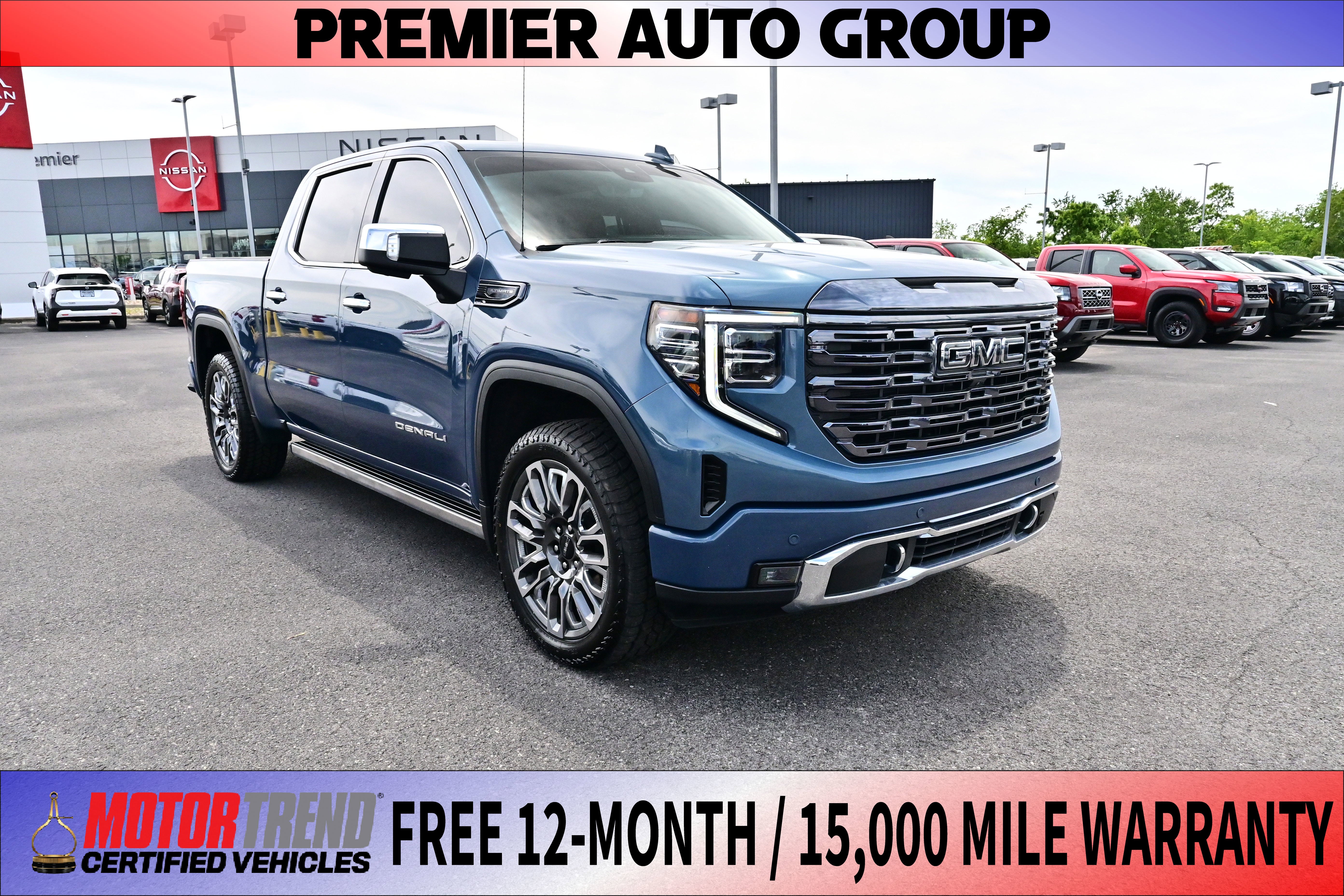 Downpour Metallic 2024 GMC Sierra 1500 Denali Ultimate Crew Cab 4WD Pickup Truck Four-Wheel Drive Automatic