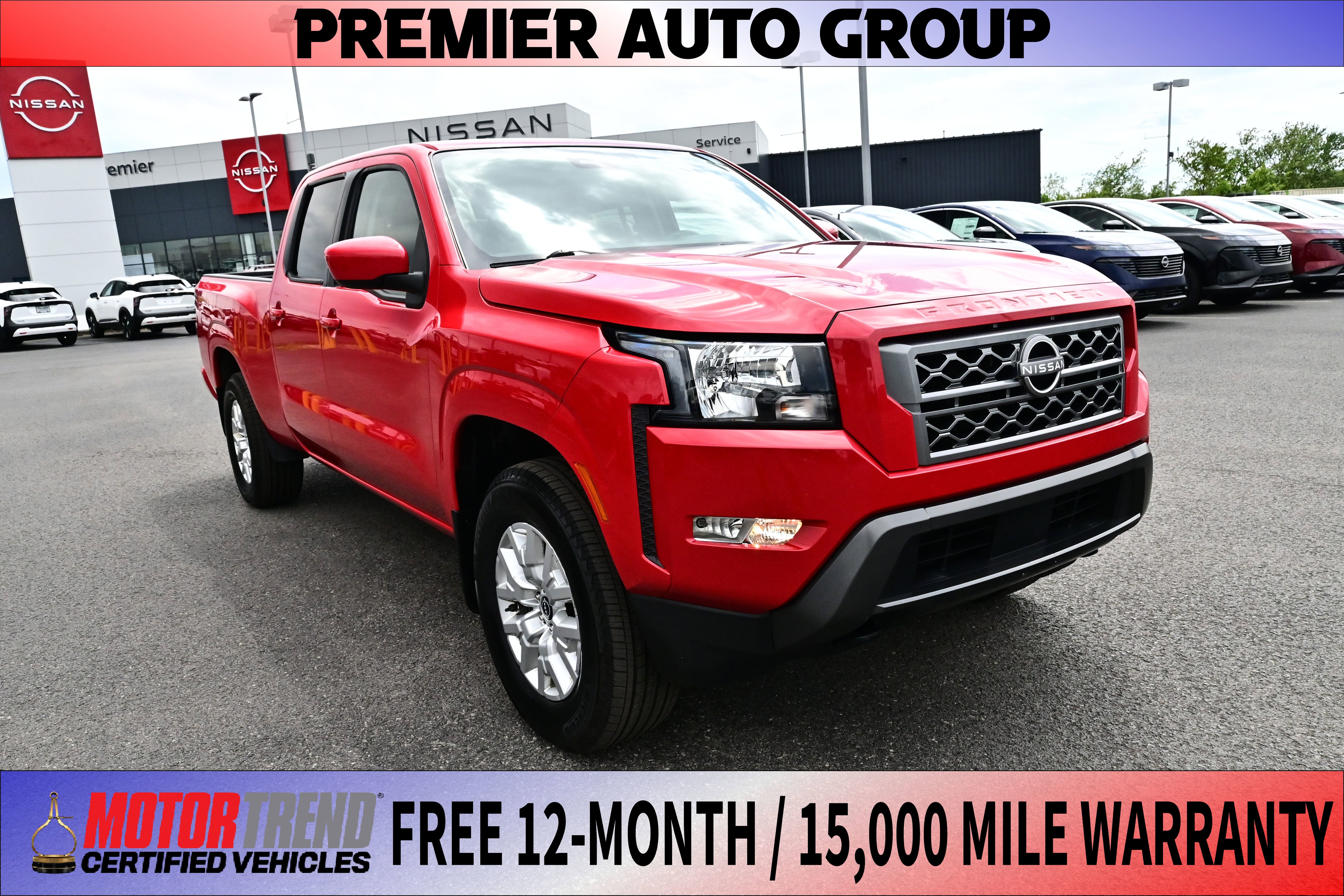 Red 2022 Nissan Frontier SV Crew Cab LB 4WD Pickup Truck Four-Wheel Drive Automatic