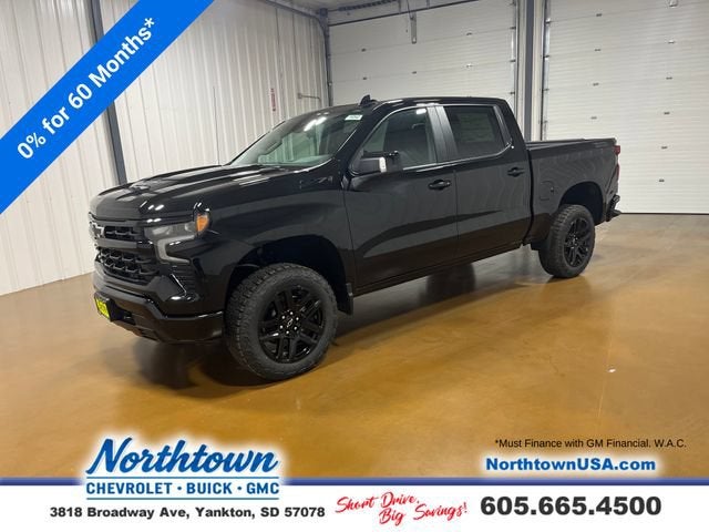Black 2026 Chevrolet Silverado 1500 LT Trail Boss Crew Cab 4WD Pickup Truck Four-Wheel Drive Automatic