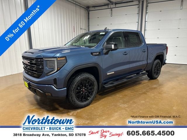 Downpour Metallic 2026 GMC Sierra 1500 Elevation Crew Cab 4WD Pickup Truck Four-Wheel Drive Automatic