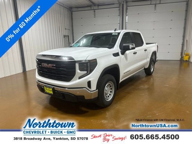 Summit White 2026 GMC Sierra 1500 Pro Crew Cab 4WD Pickup Truck Four-Wheel Drive Automatic