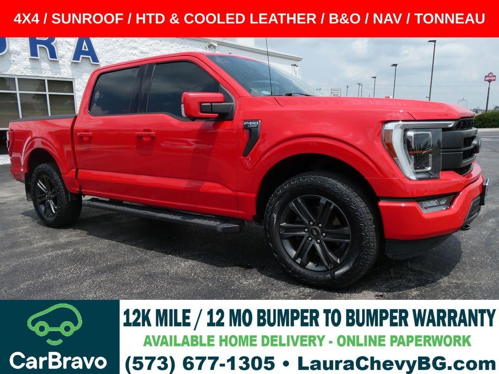 Red 2021 Ford F-150 Pickup Truck Four-Wheel Drive Automatic