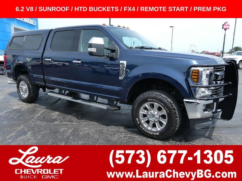 Blue 2018 Ford F-250 Super Duty Pickup Truck Four-Wheel Drive Automatic