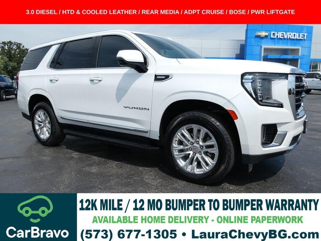 White Frost Tricoat 2024 GMC Yukon SUV / Crossover Four-Wheel Drive Automatic