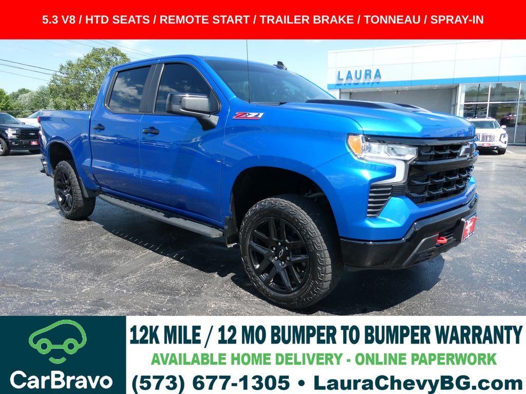 Glacier Blue Metallic 2022 Chevrolet Silverado 1500 Pickup Truck Four-Wheel Drive Automatic