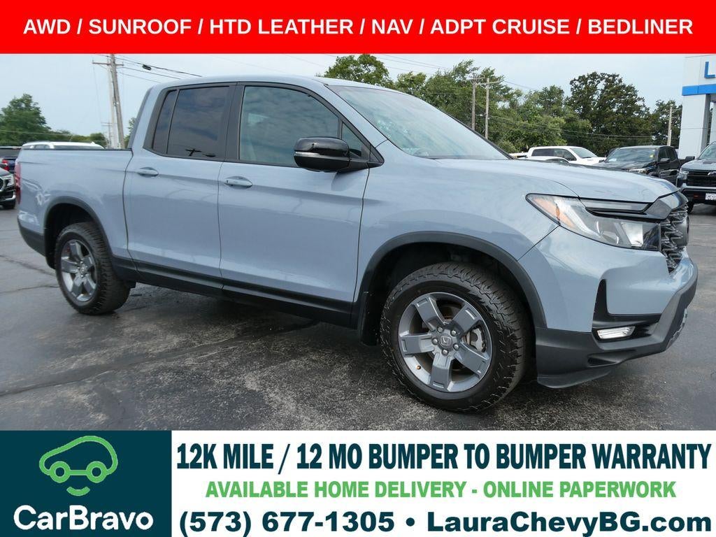 Gray 2024 Honda Ridgeline Pickup Truck All-Wheel Drive Automatic