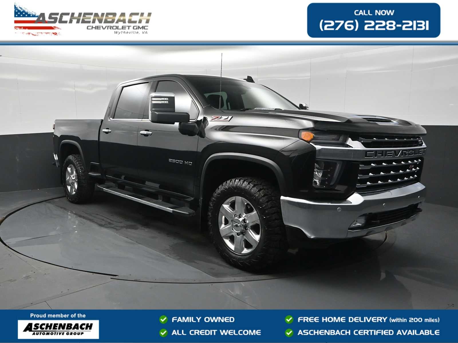 Black 2020 Chevrolet Silverado 2500HD Pickup Truck Four-Wheel Drive Automatic