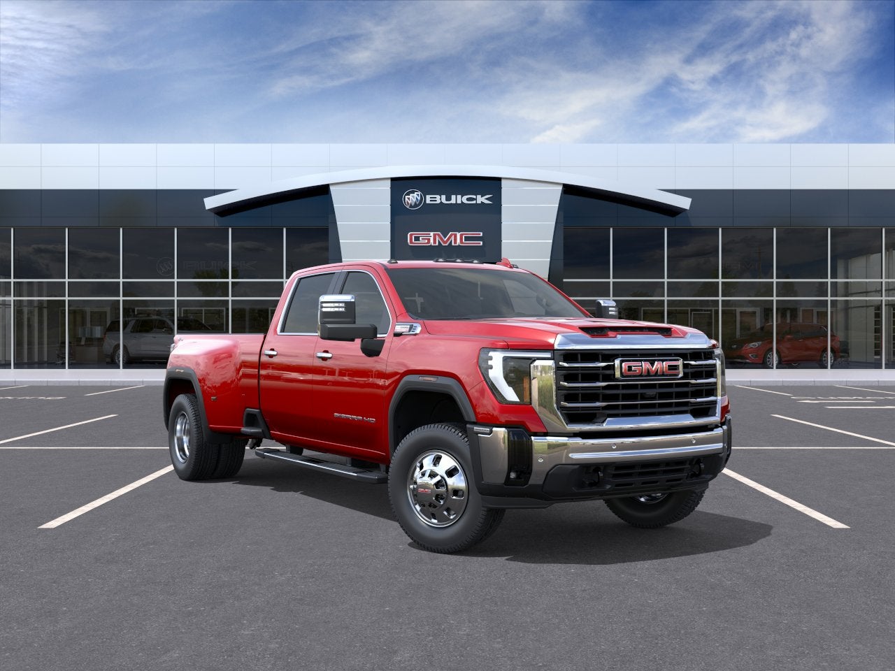 Volcanic Red Tintcoat 2026 GMC Sierra 3500HD SLT Crew Cab LB DRW 4WD Pickup Truck Four-Wheel Drive Automatic