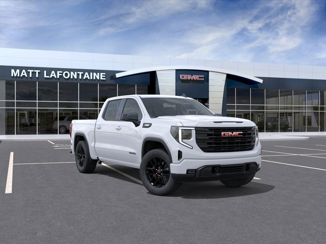 Summit White 2026 GMC Sierra 1500 Elevation Standard Crew Cab 4WD Pickup Truck Four-Wheel Drive Automatic