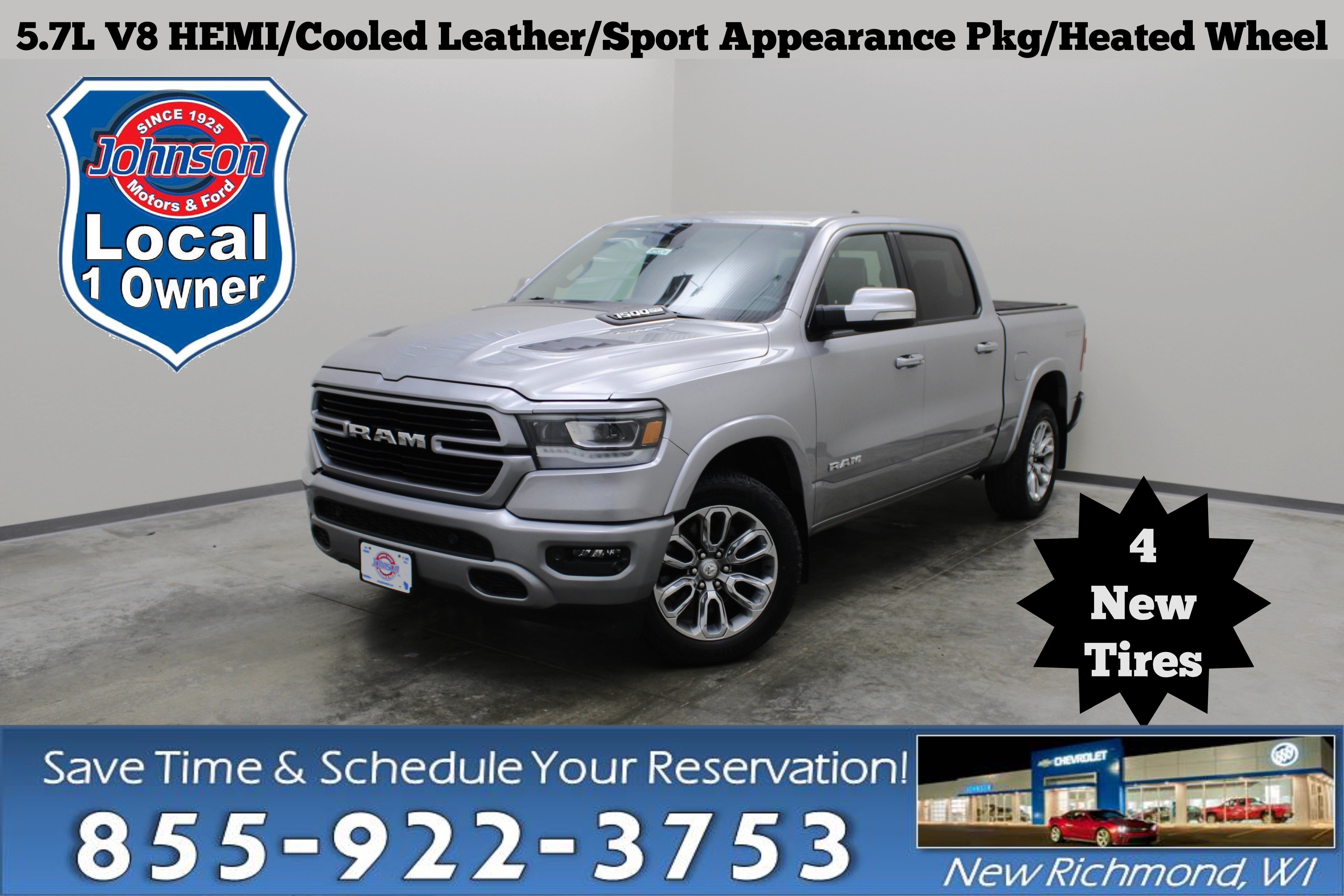 Silver 2021 RAM 1500 Pickup Truck Four-Wheel Drive Automatic