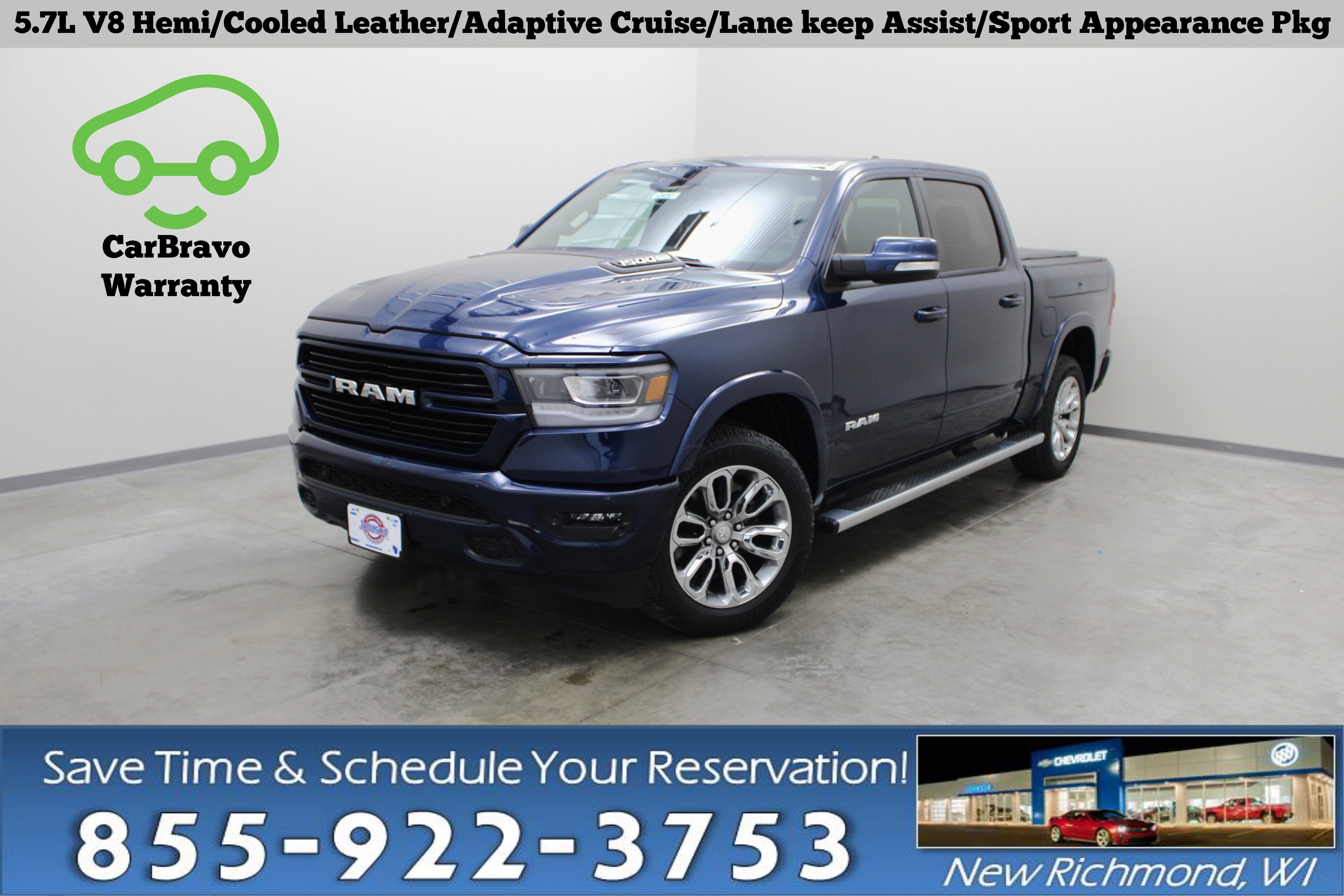 Blue 2022 RAM 1500 Pickup Truck Four-Wheel Drive Automatic