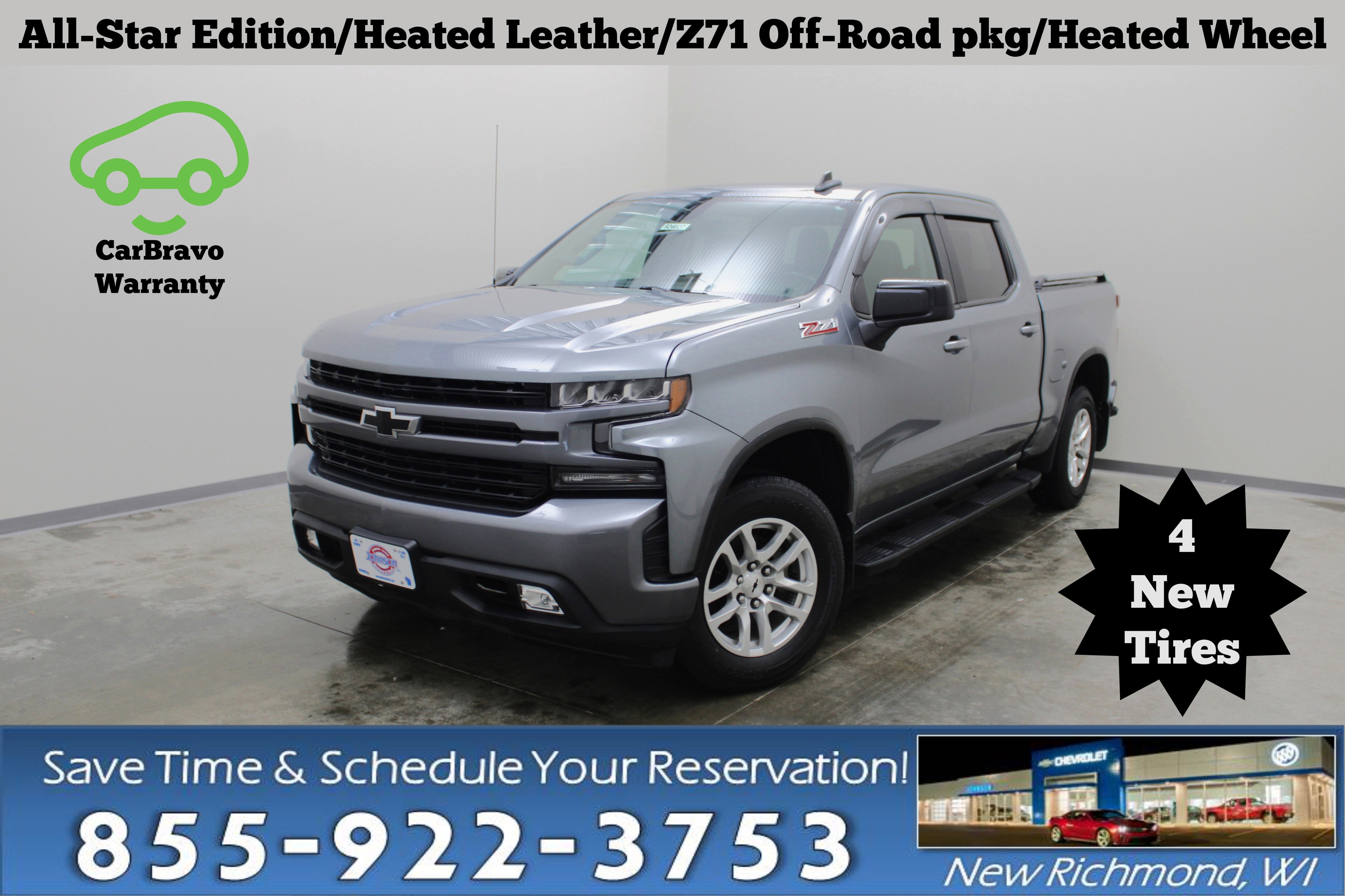 Gray (Satin Steel Metallic) 2019 Chevrolet Silverado 1500 RST Crew Cab 4WD Pickup Truck Four-Wheel Drive Automatic